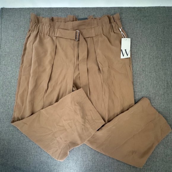 New! Worthington Womens Straight Pull-On Pants Brown XL Pockets High Waisted - Picture 13 of 15